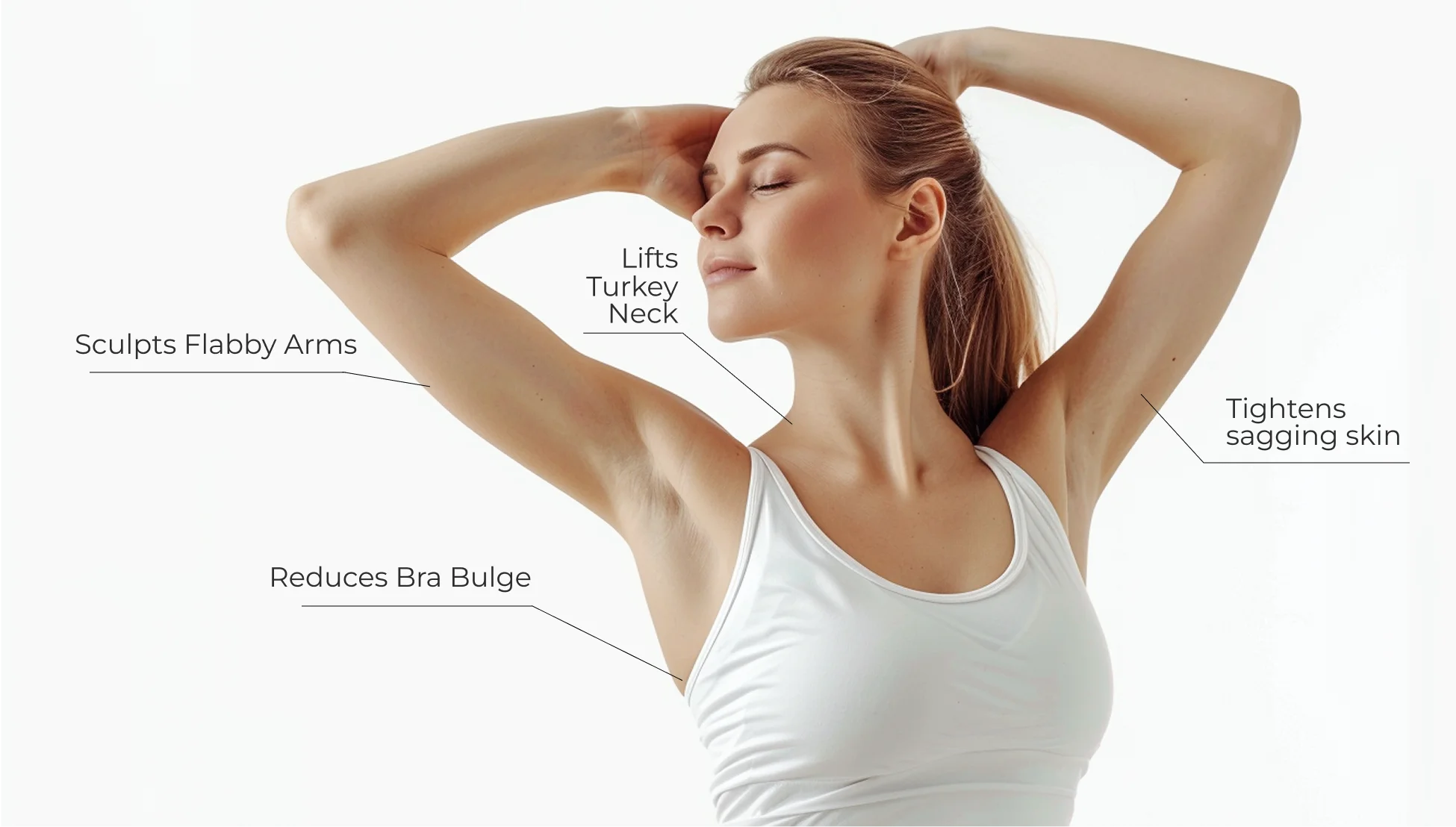 Woman showing her upper-arm area